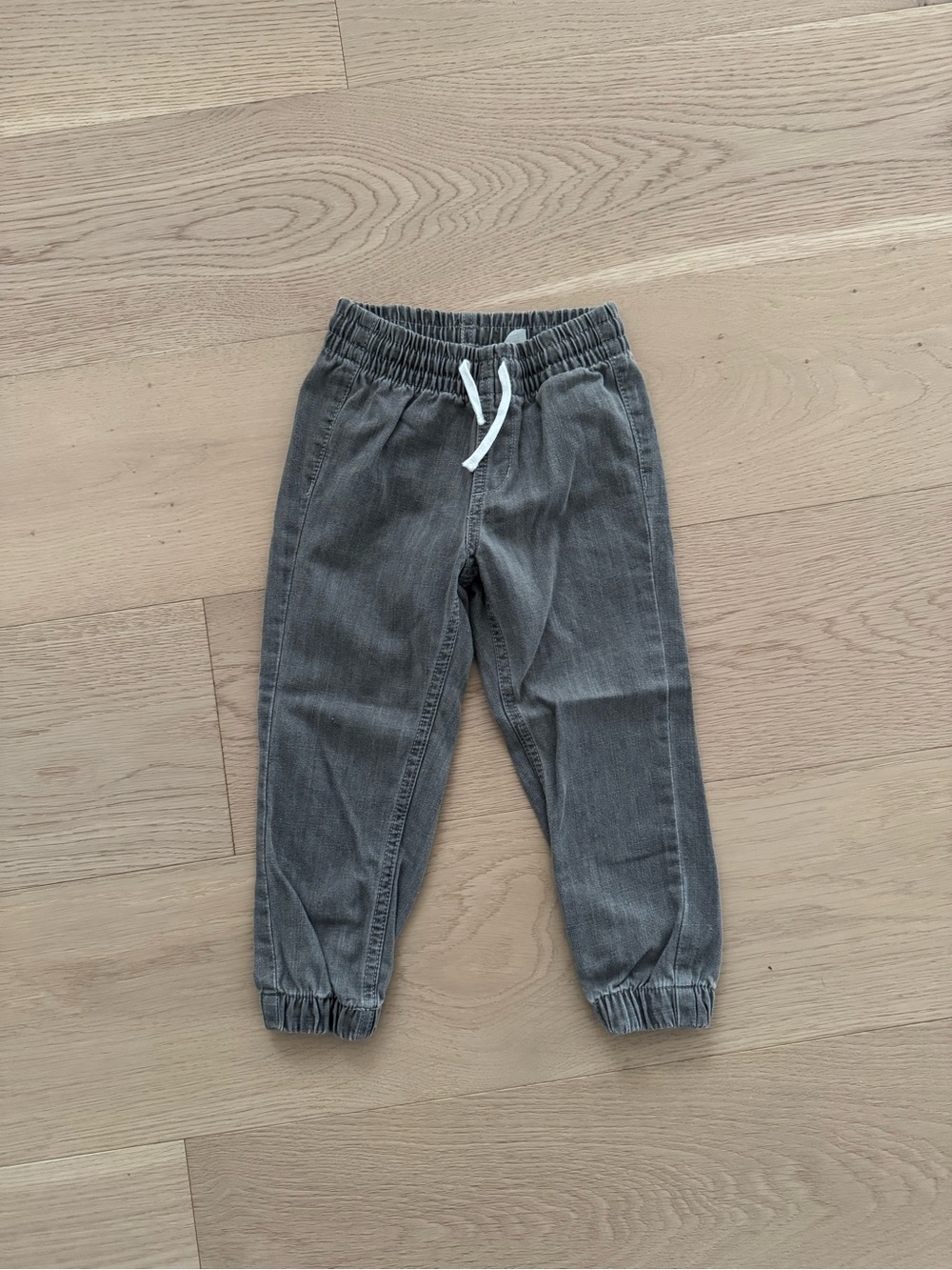 H&M Kids Gray Elastic-Waist Joggers with Drawstring 2-3Y